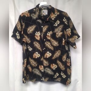 Ron Chereskin Size XL Short Sleeve Tropical Print Button Up Shirt